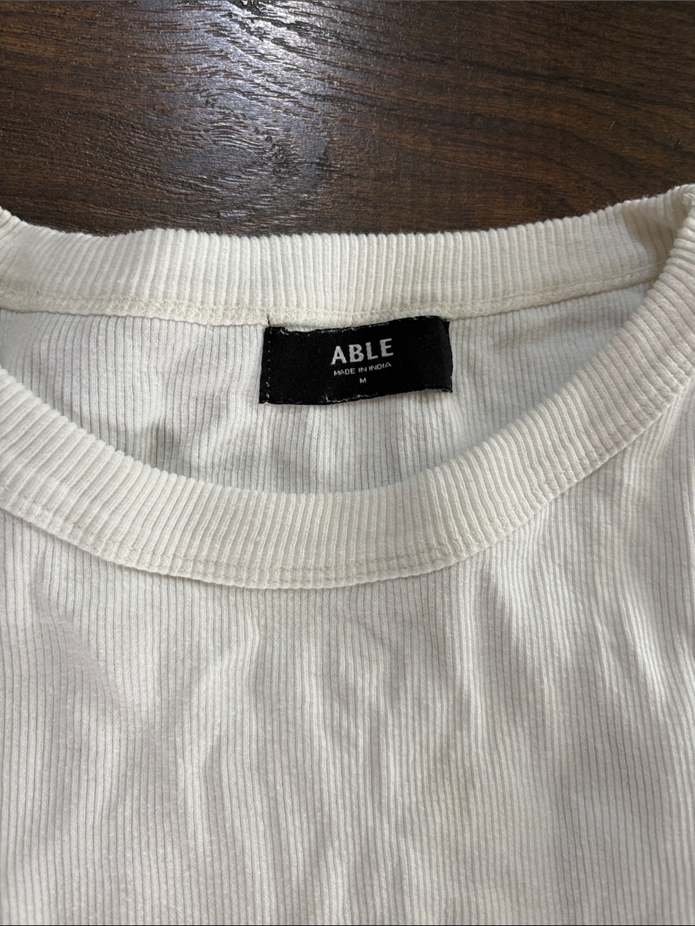 Able White Ribbed Tank Top - Picture 2 of 4